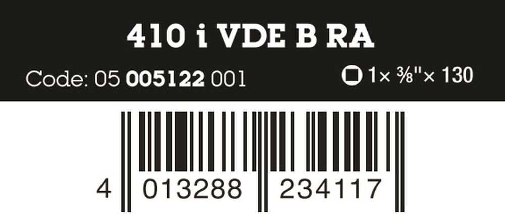 Wera 410 i VDE A RA Ratcheting T-Handle Socket Driver 3/8" Drive 05005122001