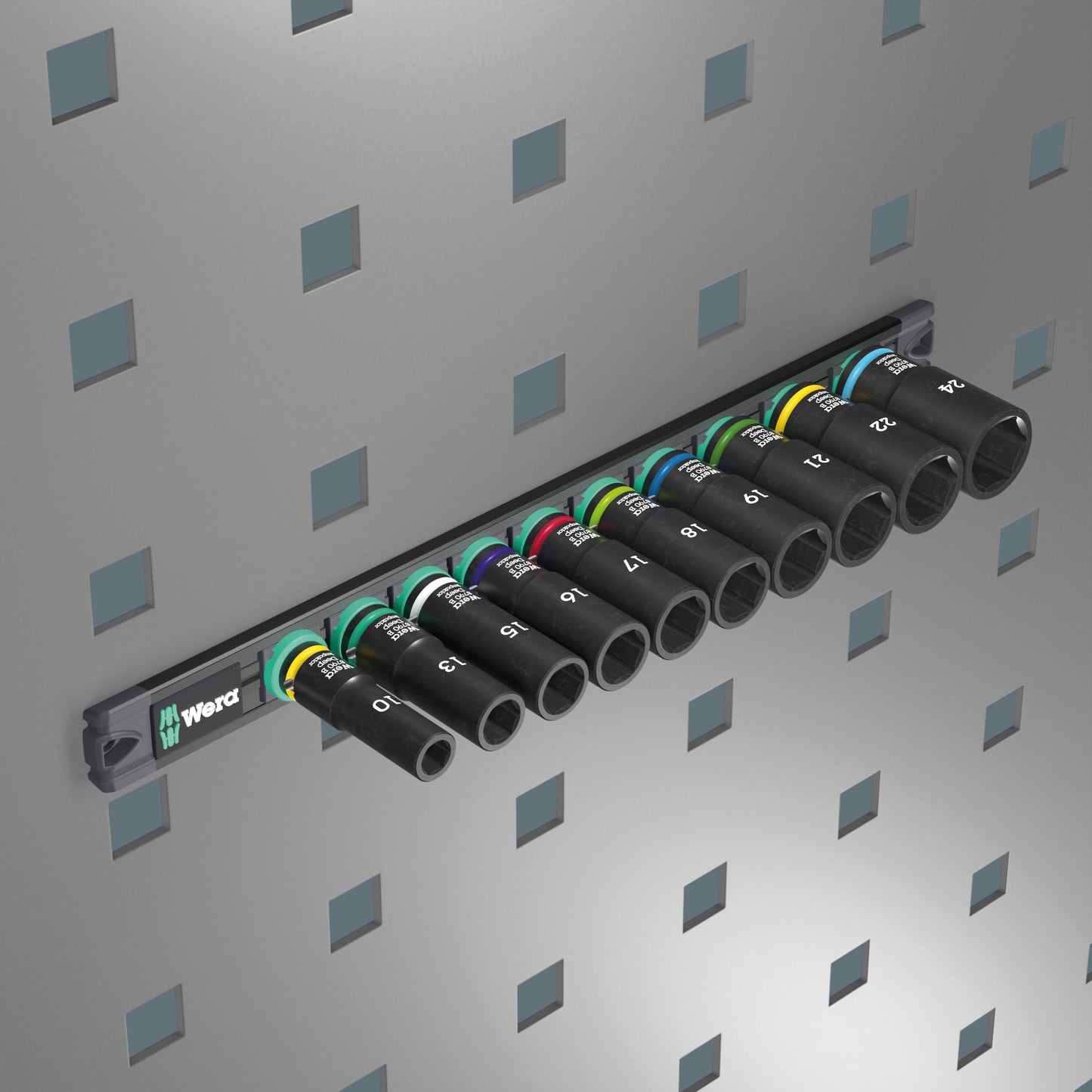 Wera 9660 Magnetic Rail B Impaktor Deep 1 Socket Set 3/8" Metric 05005590001