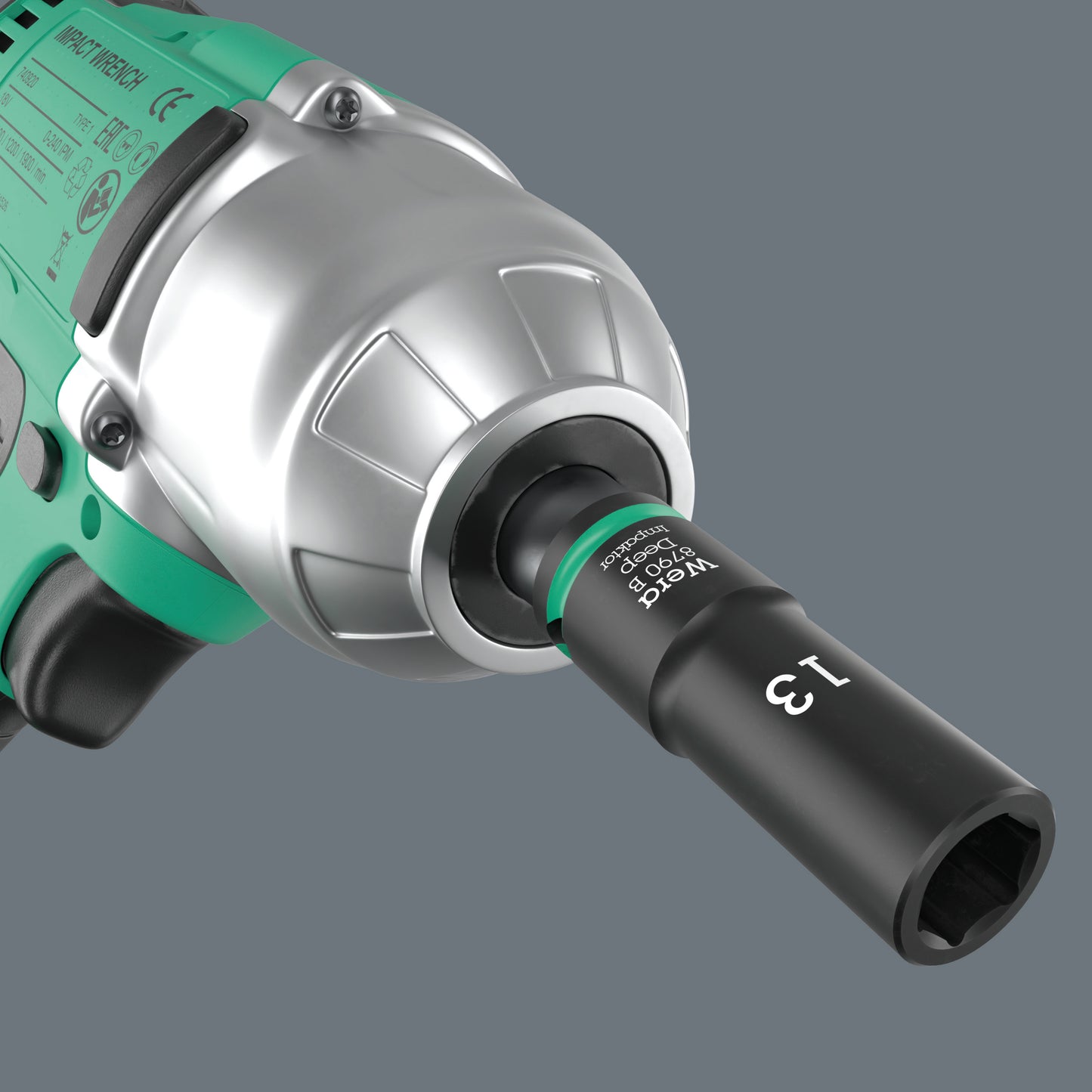 Wera 9660 Magnetic Rail B Impaktor Deep 1 Socket Set 3/8" Metric 05005590001