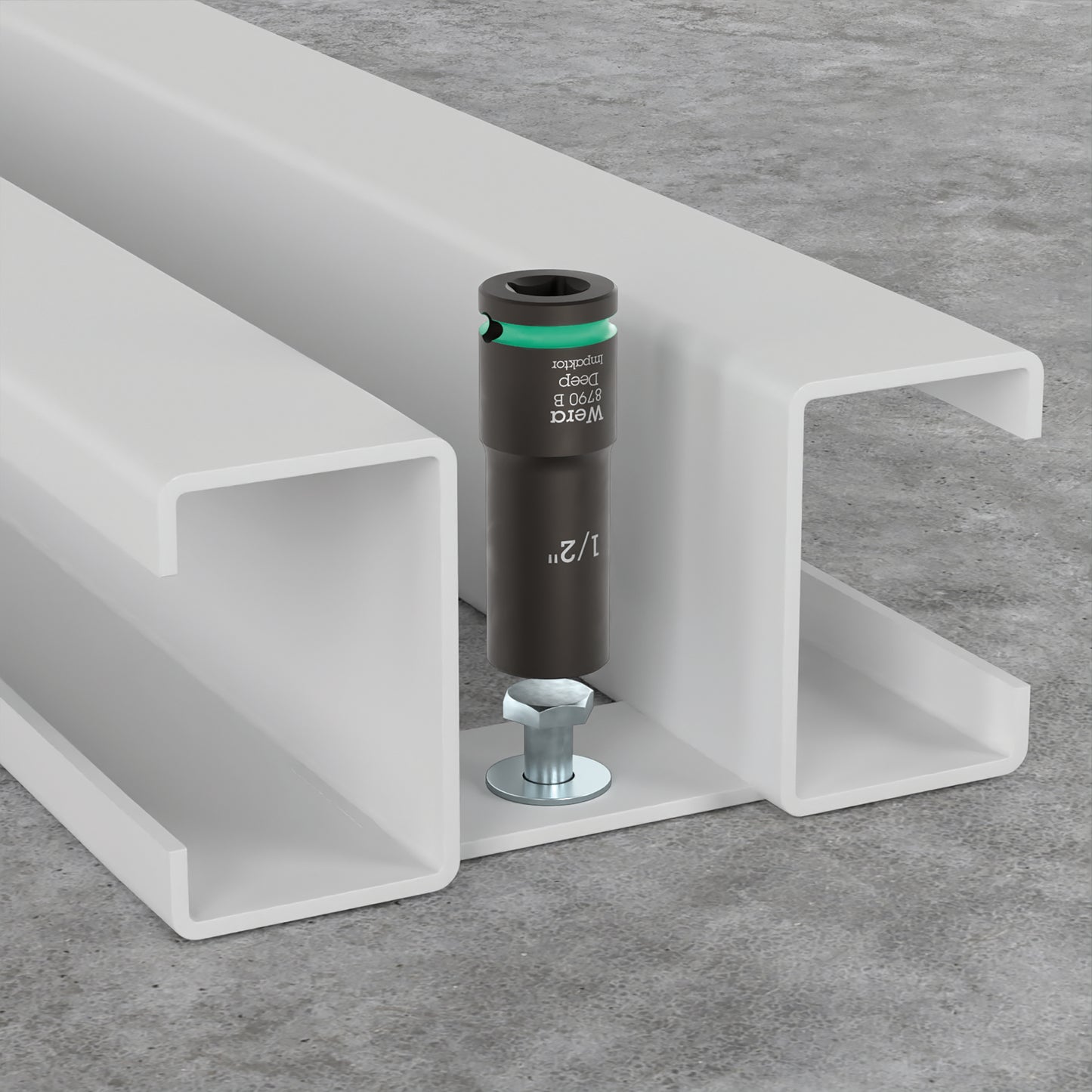 Wera 9661 Magnetic Rail B Impaktor Deep Imperial 1 Socket Set 3/8" 05005591001