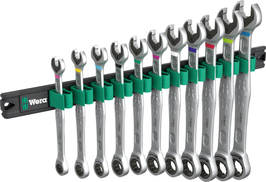 Wera 9630 Magnetic Rail 6000 Joker 1 Ratcheting Wrench Set Metric 05020014001