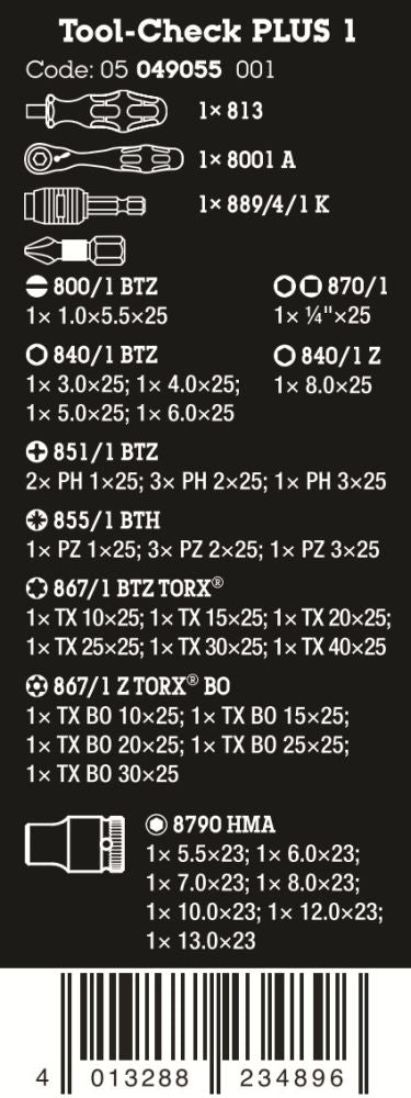 Wera Tool-Check PLUS 1 39 Pieces Metric 05049055001