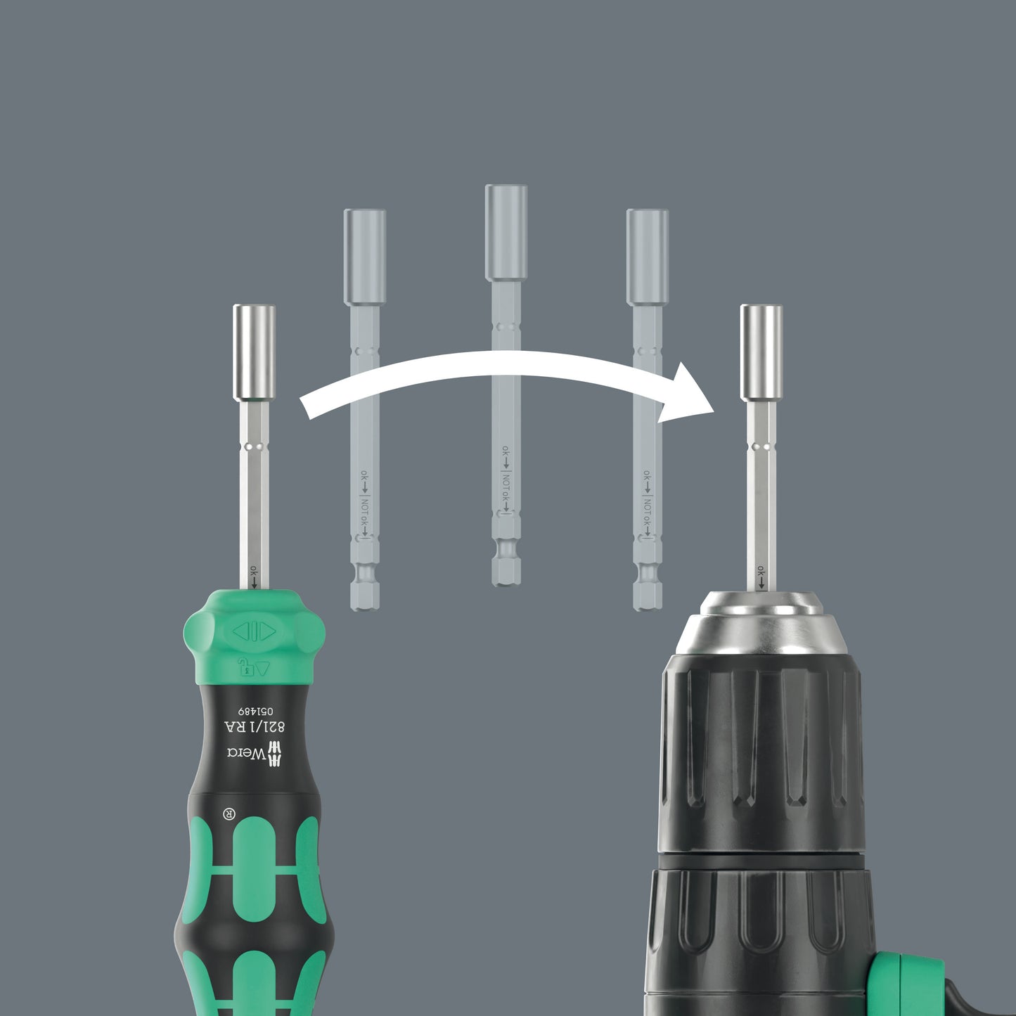Wera Kraftform Kompakt 28 RA 1 Ratcheting Screwdriver Set 6 Pieces 05051519001