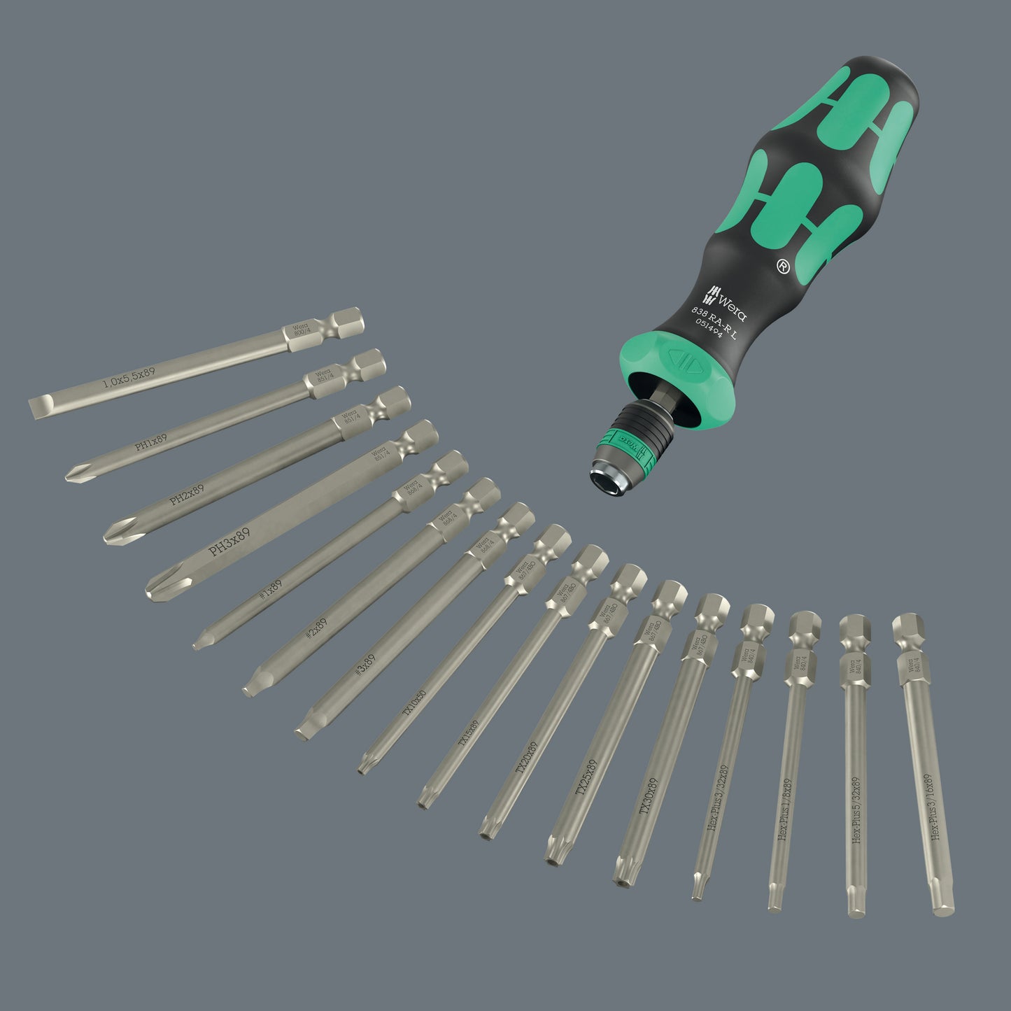 Wera Kraftform Kompakt 60 RA-R Imperial 1 Ratcheting Screwdriver Set 05051531001