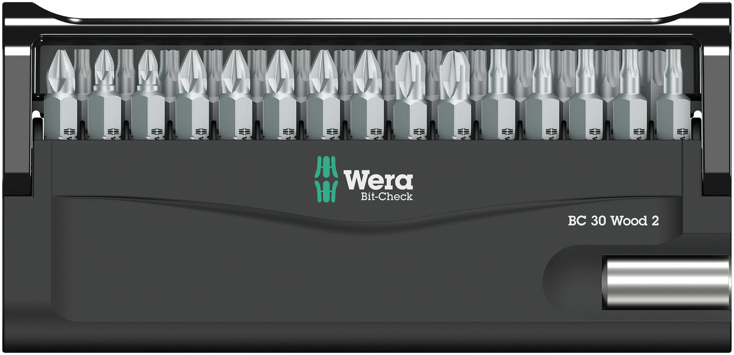Wera Bit-Check 30 Wood 2 SB Screwdriver Bit Set 05057438001