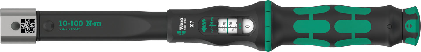 Wera Click-Torque X 7 Torque Wrench For Insert Tools 10-100 Nm 05075657001