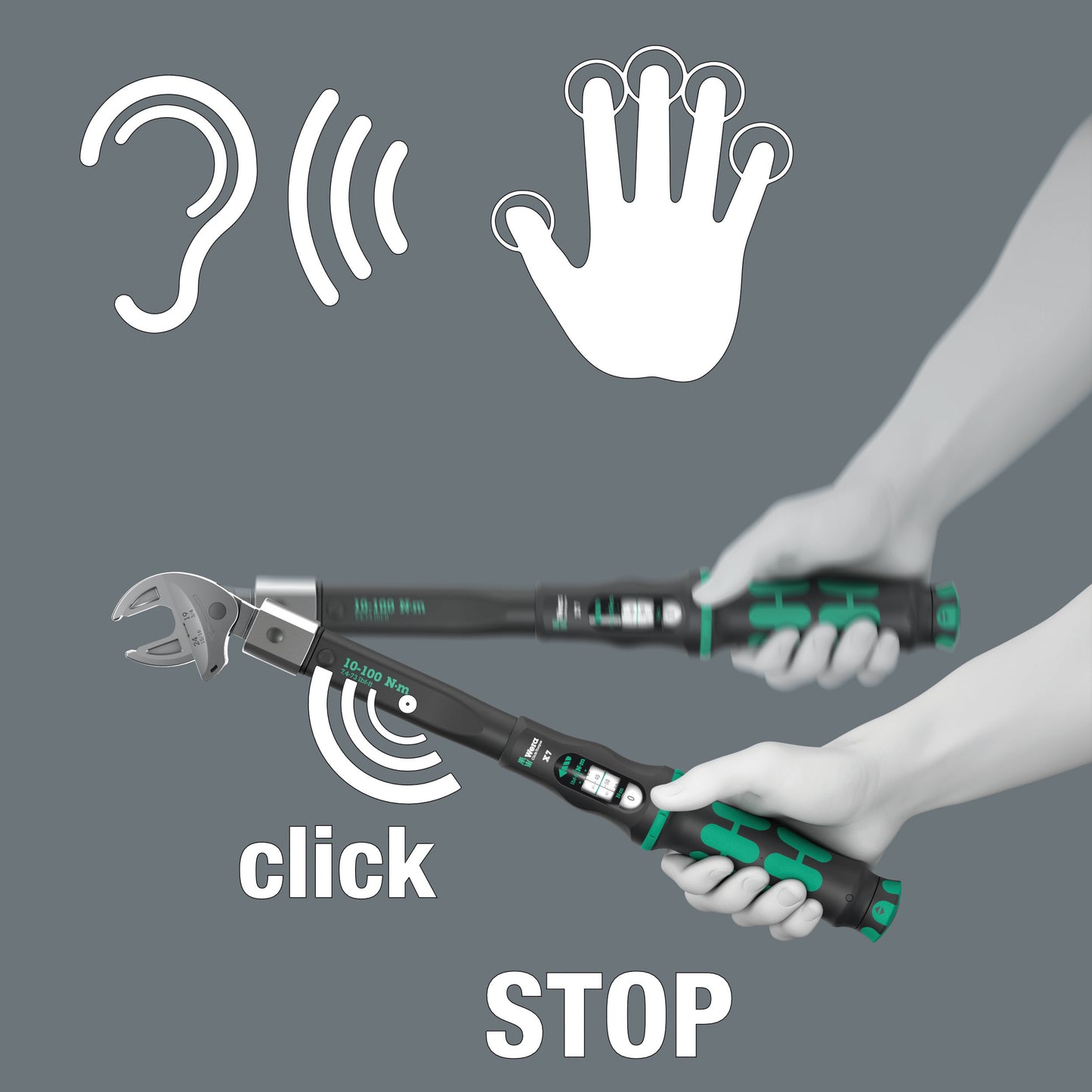 Wera Click-Torque X 7 Torque Wrench For Insert Tools 10-100 Nm 05075657001