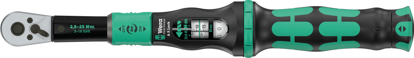 Wera Click-Torque Lock A 5 Torque Wrench 2.5 -25 Nm 1/4" Drive 05075690001