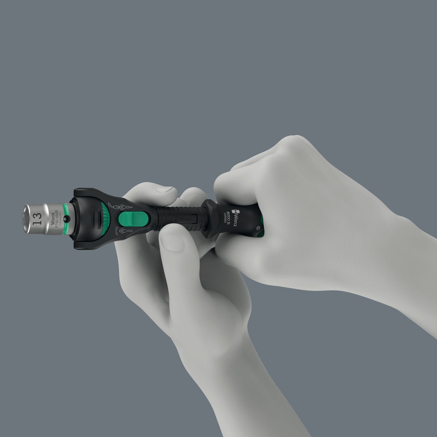 Wera 8000 B Black Edition Zyklop Speed Ratchet Wrench 3/8" Drive 05135881001