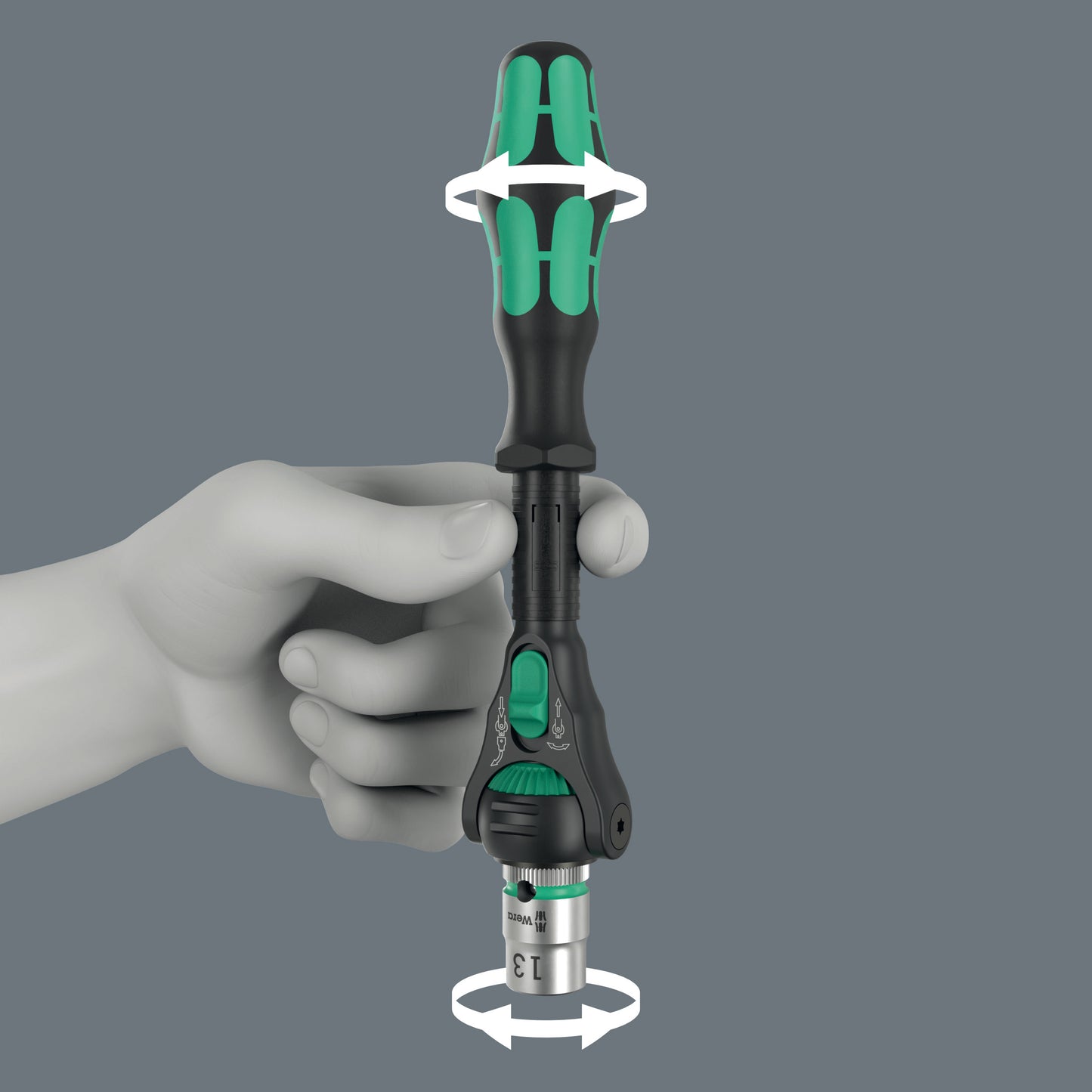 Wera 8000 B Black Edition Zyklop Speed Ratchet Wrench 3/8" Drive 05135881001