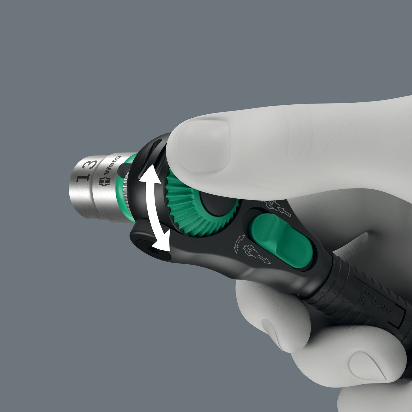 Wera 8000 B Black Edition Zyklop Speed Ratchet Wrench 3/8" Drive 05135881001