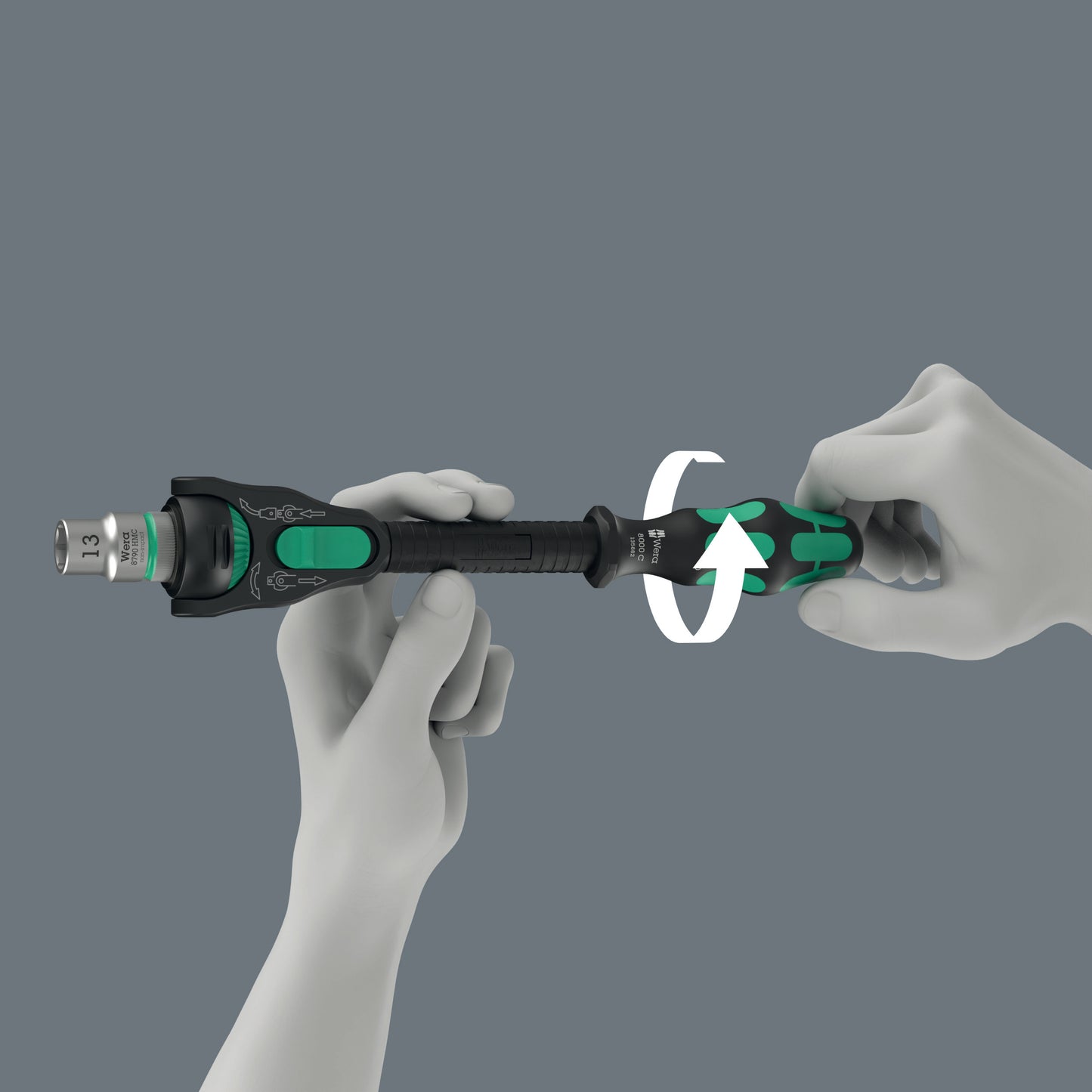 Wera 8000 C Black Edition Zyklop Speed Ratchet Wrench 1/2" Drive 05135882001