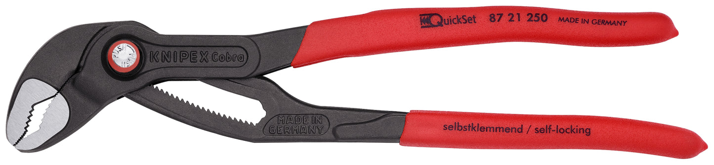Knipex Cobra® Quickset Water Pump Pliers 10" 87 21 250