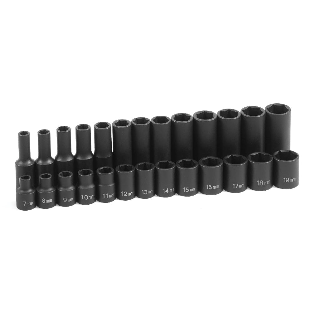 Grey Pneumatic 1226M 3/8" Drive 26-Piece Metric Standard & Deep Master Impact Socket Set (7mm - 19mm) - Mr. Tools