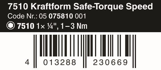 Wera 7510 Kraftform Safe - Torque Speed Torque Screwdriver 1 - 3 Nm 05075810001 - Mr. Tools