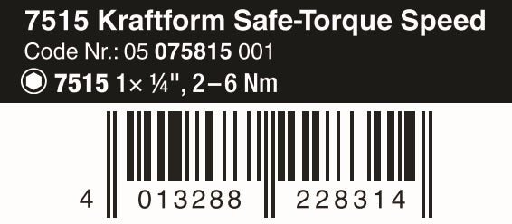 Wera 7515 Kraftform Safe - Torque Speed Torque Screwdriver 2 - 6 Nm 05075815001 - Mr. Tools