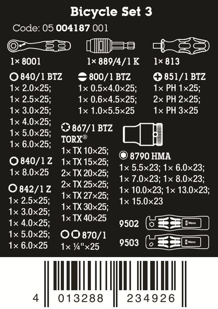Wera Bicycle Set 3 41 Pieces Metric 05004187001 - Mr. Tools