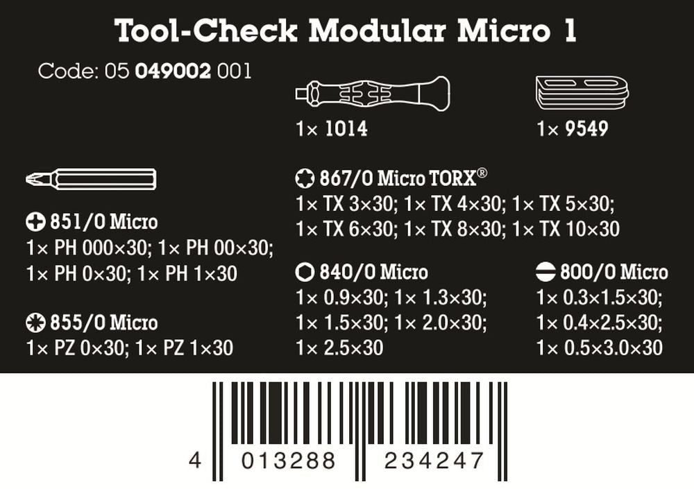 Wera Tool - Check Modular Micro 1 Precision Screwdriver Set 21 Pieces 05049002001 - Mr. Tools