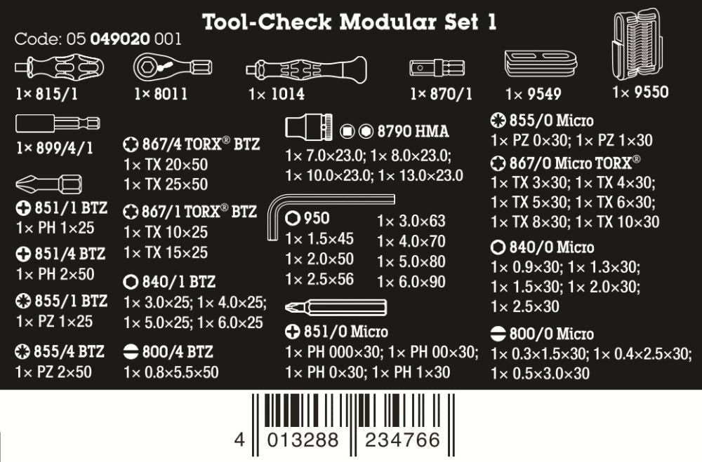 Wera Tool - Check Modular Set 1 50 Pieces Metric 05049020001 - Mr. Tools