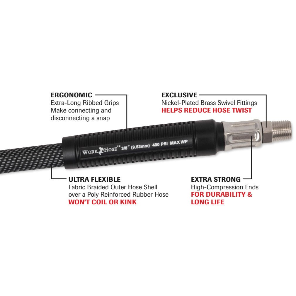 Work Hose 1600 Series Air Hose 3/8" 50 ft. 02173850 - Mr. Tools