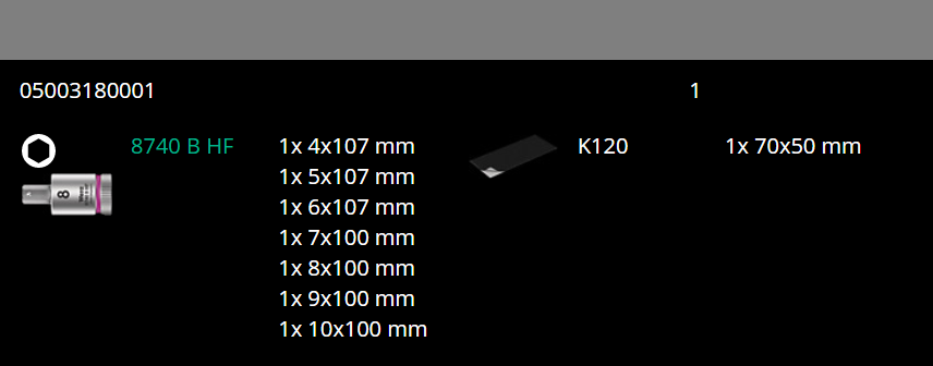 wera 8740 b hexplus hf 1 zyklop socket set 3/8" drive 7 piece metric 05003180001