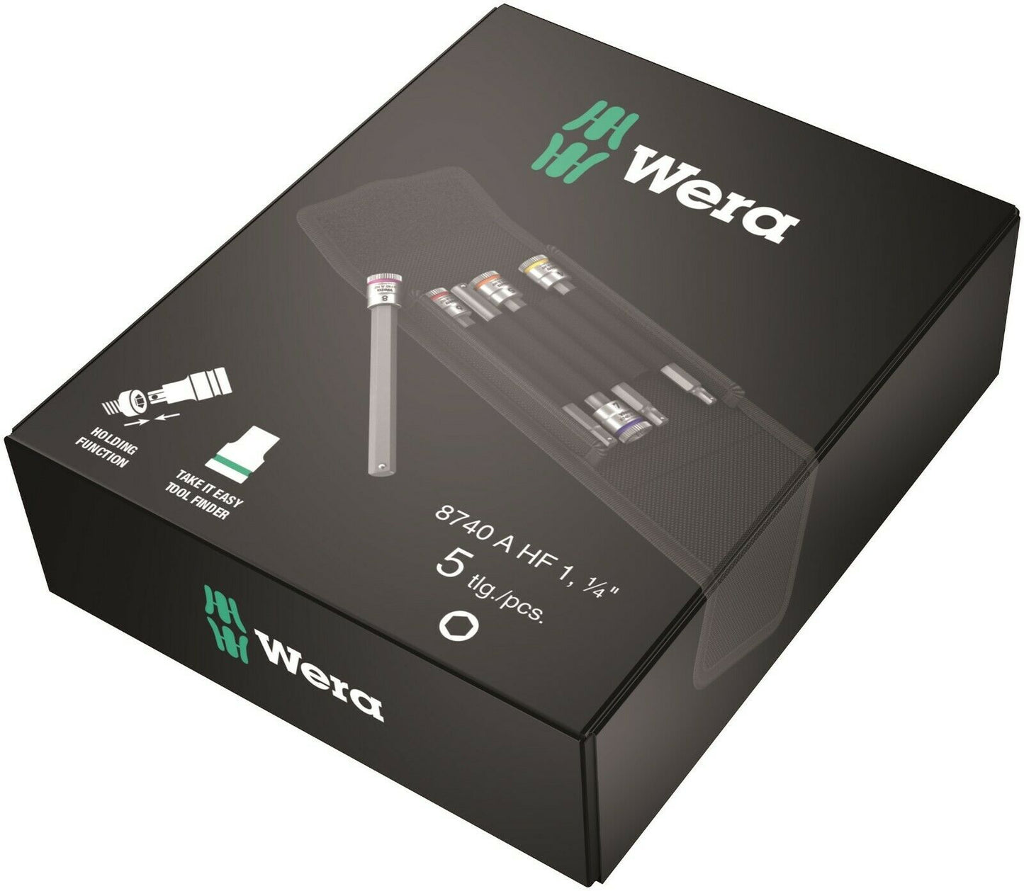 wera 8740 a hexplus hf 1 zyklop socket set 1/4" drive 5 piece 05003345001