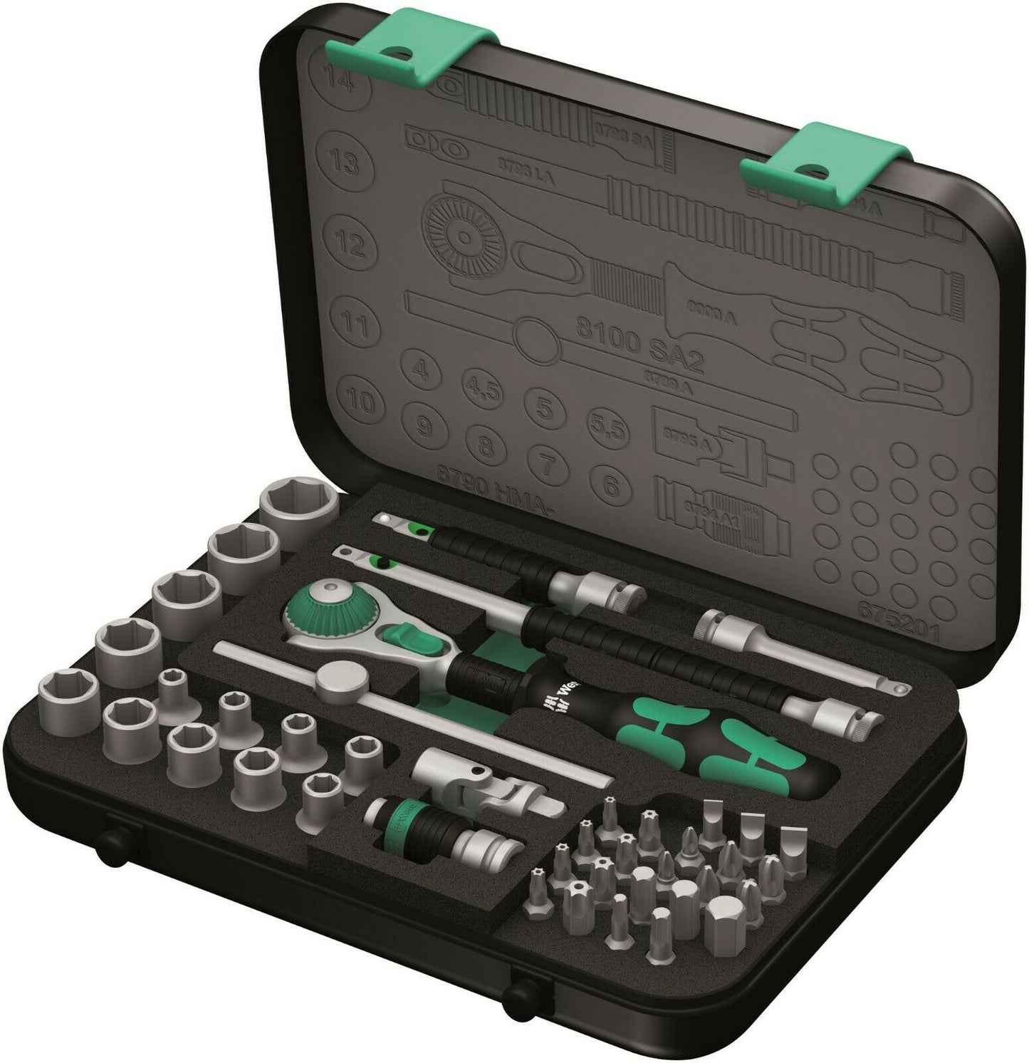 wera 8100 sa 2 zyklop socket wrench set 1/4" drive metric 42 pieces 05003533001