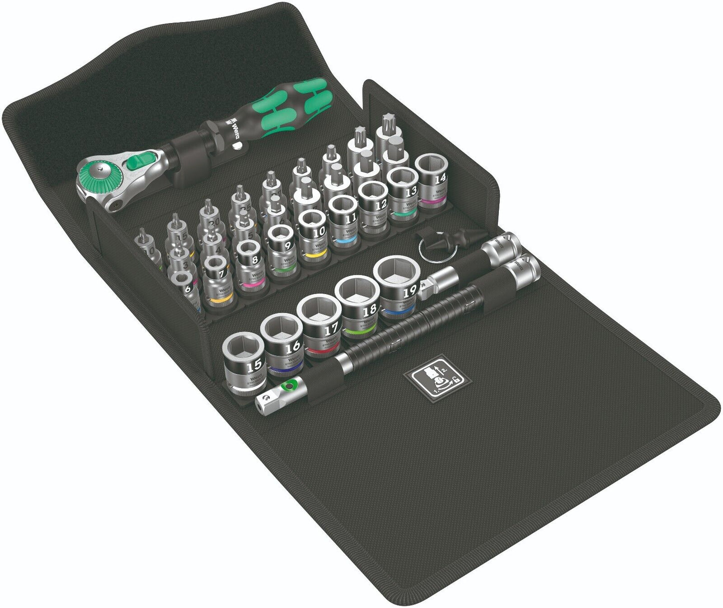 Wera 8100 SB All In Zyklop Speed Ratchet Set HF 3/8" Drive Metric 05003536001