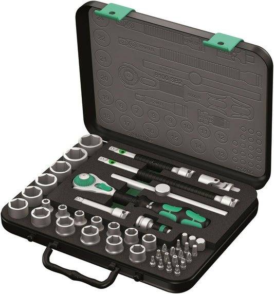 wera 8100 sb 2 zyklop socket wrench set 3/8" drive metric 43 pieces 05003594001