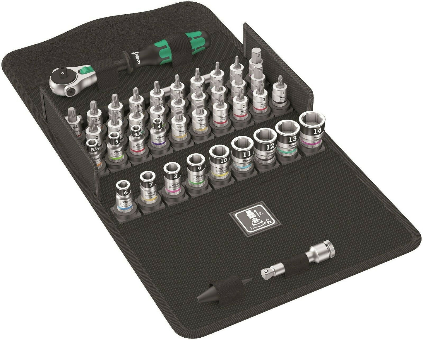 wera 8100 sa all in zyklop speed ratchet set hf 1/4" drive metric 05003755001