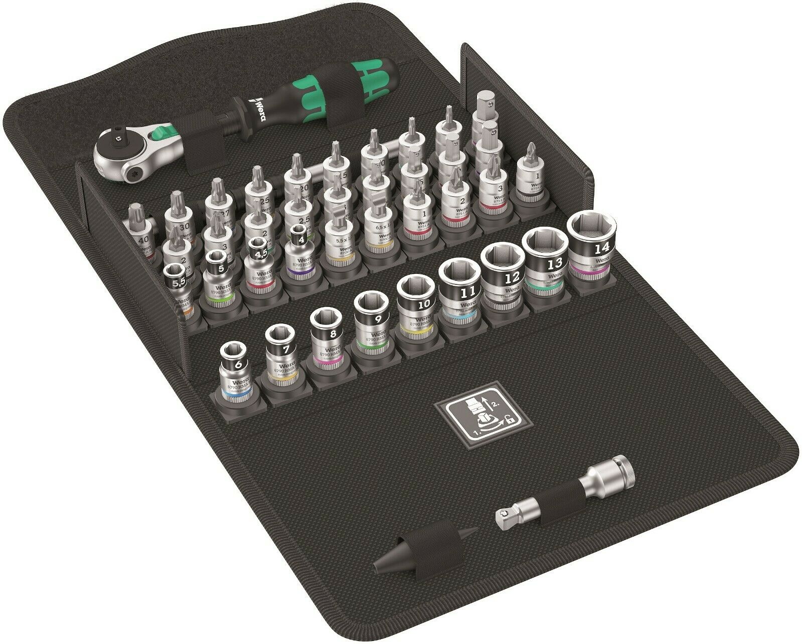 wera 8100 sa all in zyklop speed ratchet set hf 1/4" drive metric 05003755001