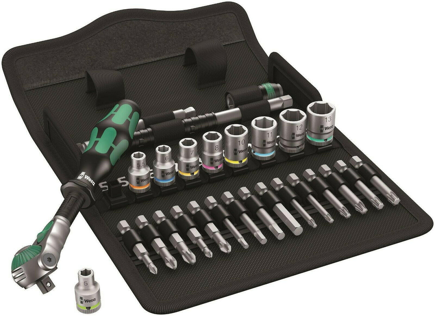wera 8100 sa 6 zyklop speed ratchet set 1/4" drive metric 05004016001