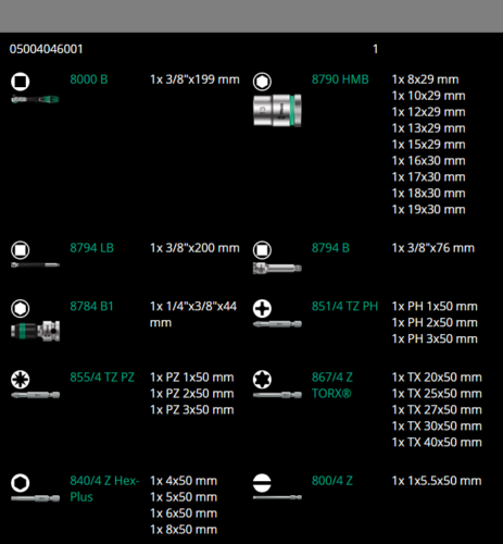 wera 8100 sb 6 zyklop speed ratchet set 3/8" drive metric 29 piece 05004046001