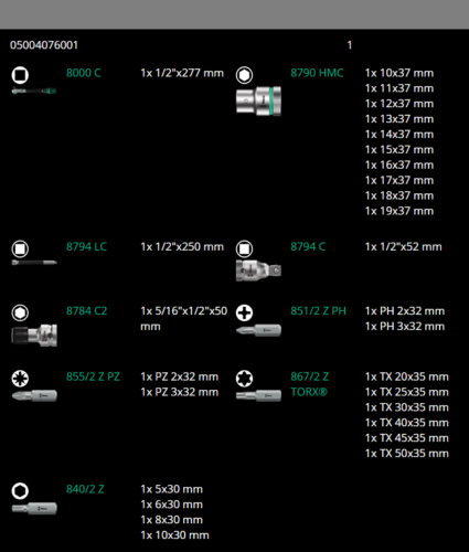 wera 8100 sc 6 zyklop speed ratchet set 1/2" drive metric 28 piece 05004076001