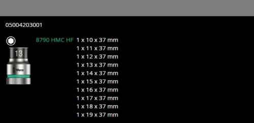 wera 8790 hmc hf 1 zyklop socket set 1/2" drive metric 05004203001