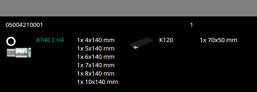 wera 8740 c hexplus hf 2 zyklop socket set 1/2" drive 6 piece metric 05004210001