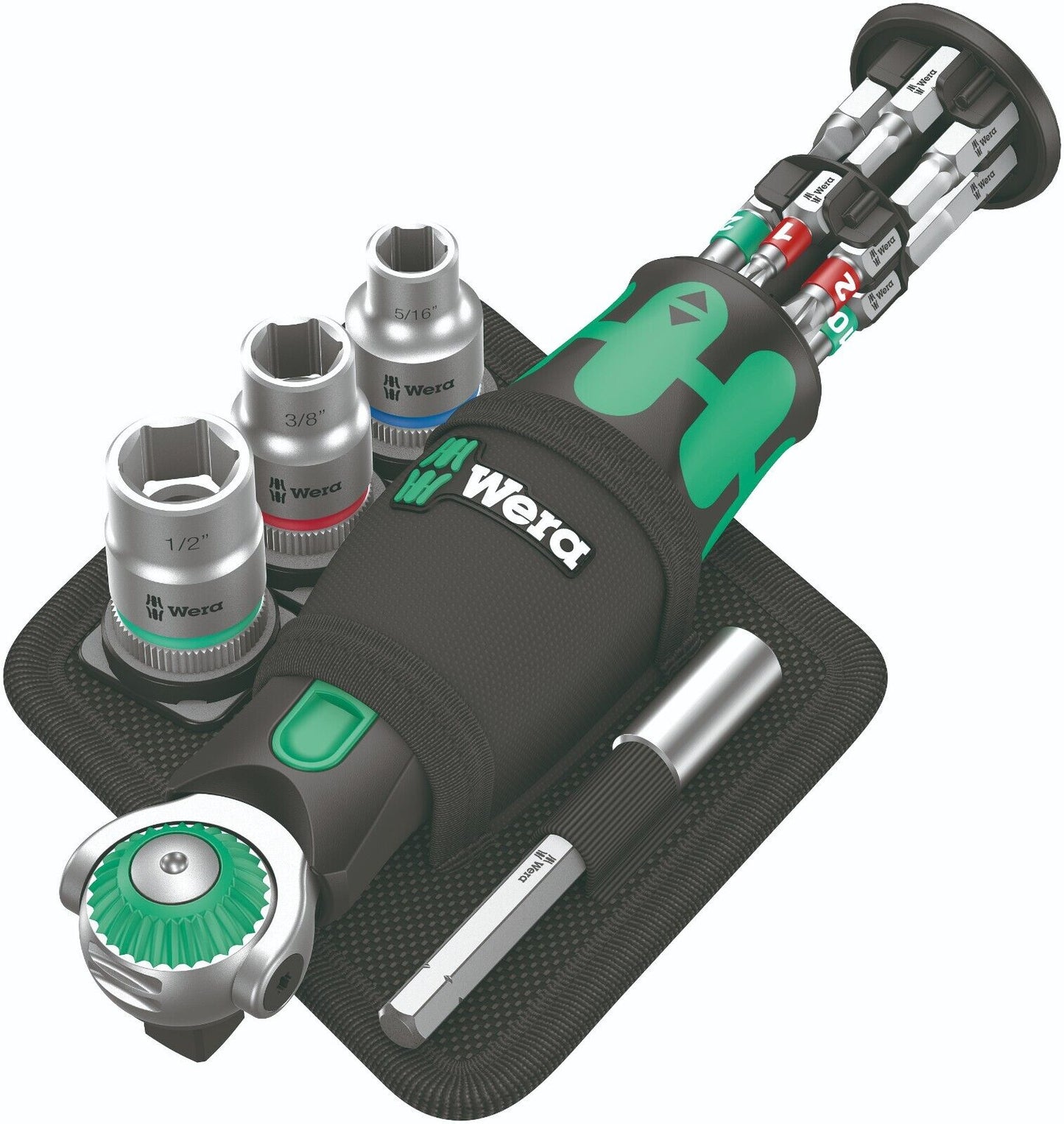 Wera 8009 Zyklop Pocket Set 2 Socket Wrench Set 3/8" Drive SAE 05004283001