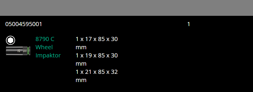 wera 8790 wheel impaktor c set 1 socket set 3 piece 1/2" drive 05004595001