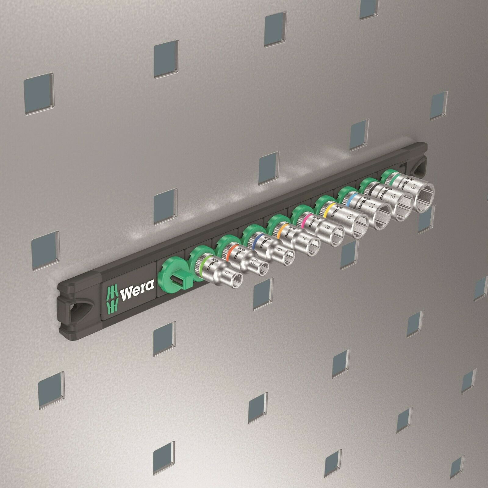 wera a 4 zyklop magnetic socket rail set 1/4" drive 9 pieces metric 05005400001