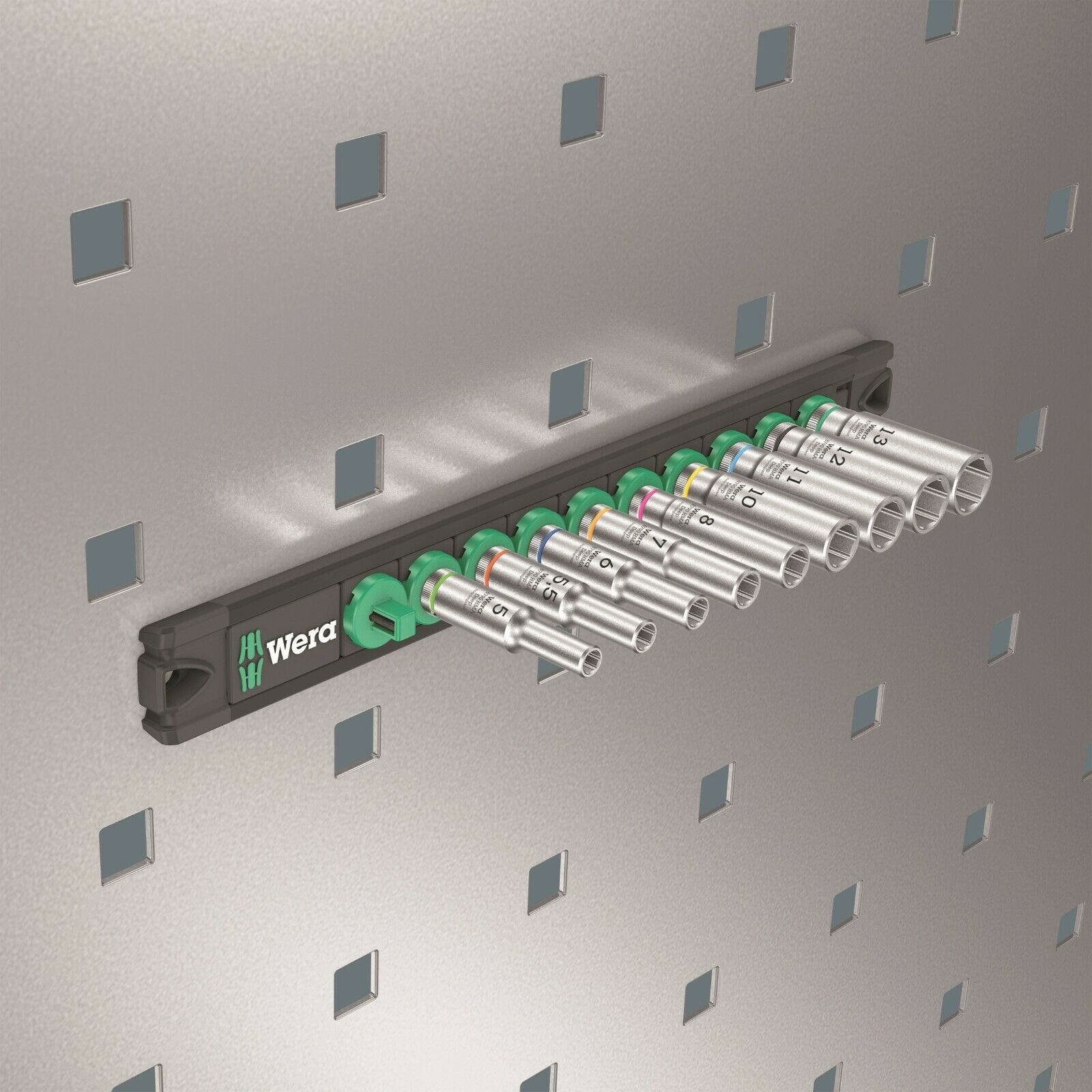 wera zyklop magnetic socket rail a deep 1 set 1/4" drive 9 pieces 05005410001