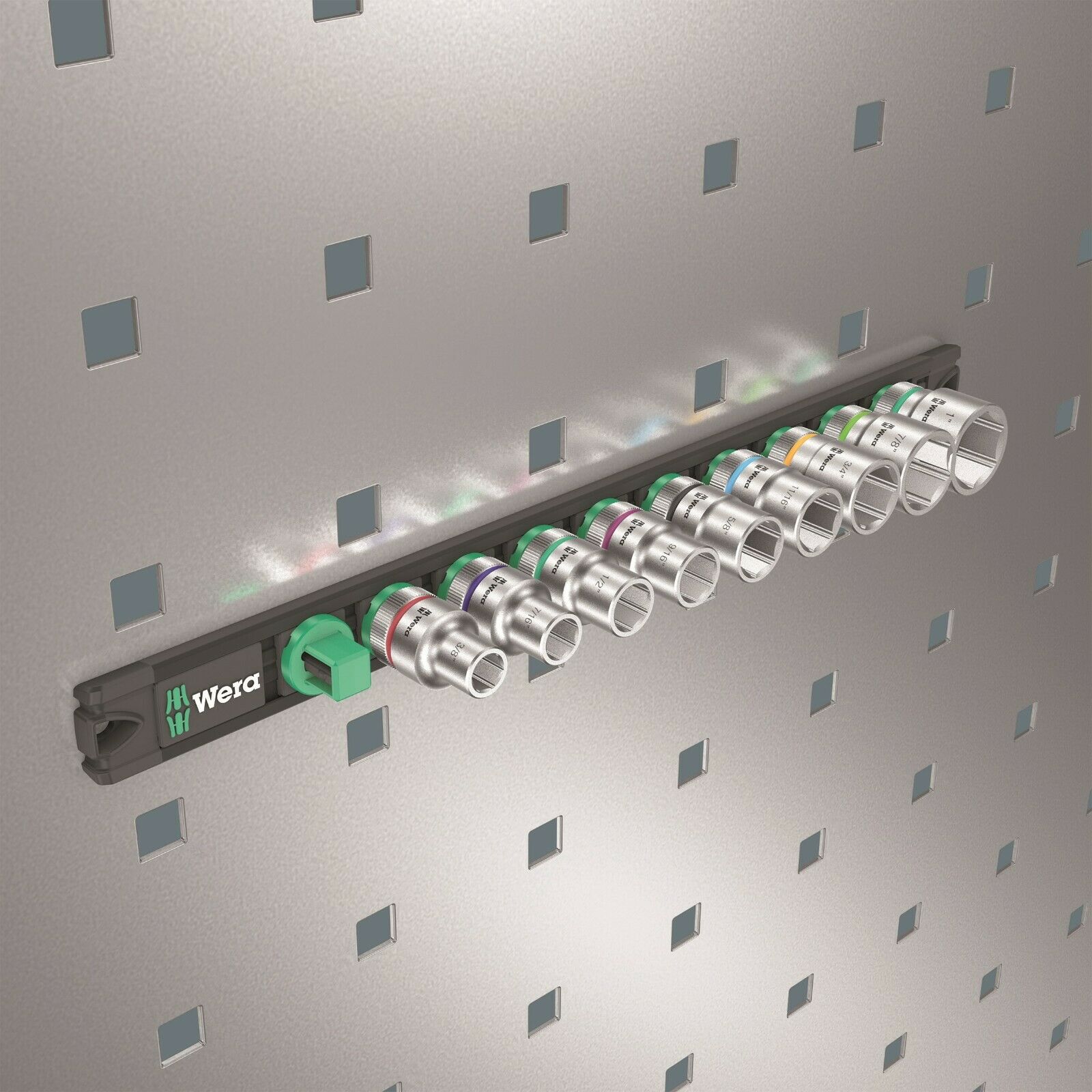 wera c 1 zyklop magnetic socket rail set 1/2" drive 9 pieces sae 05005480001