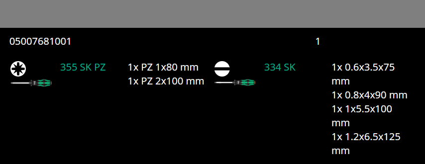 wera 334/355 sk/6 kraftform plus lasertip screwdriver set 05007681001