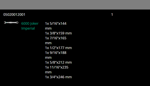 wera 6000 joker ratcheting combination wrench set 8 piece sae 05020012001