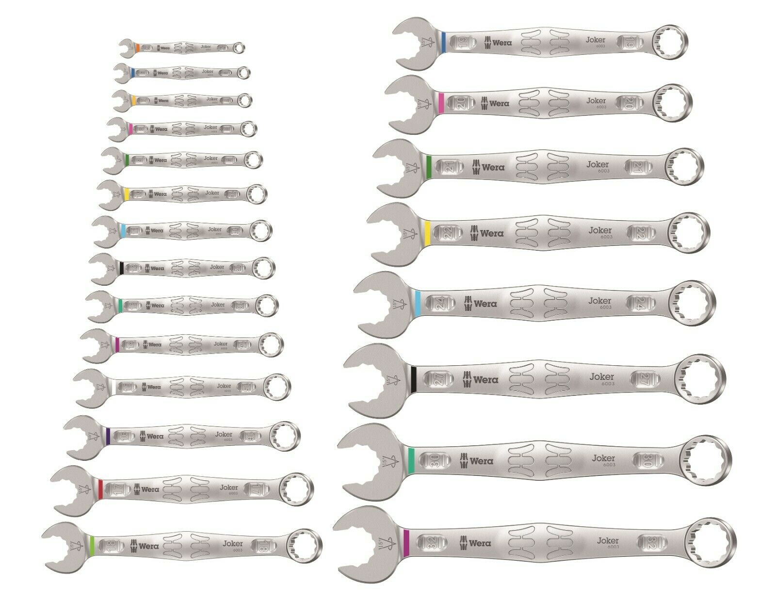 wera 6003 joker 22 set 1 combination wrench set 22 piece metric 05020232001