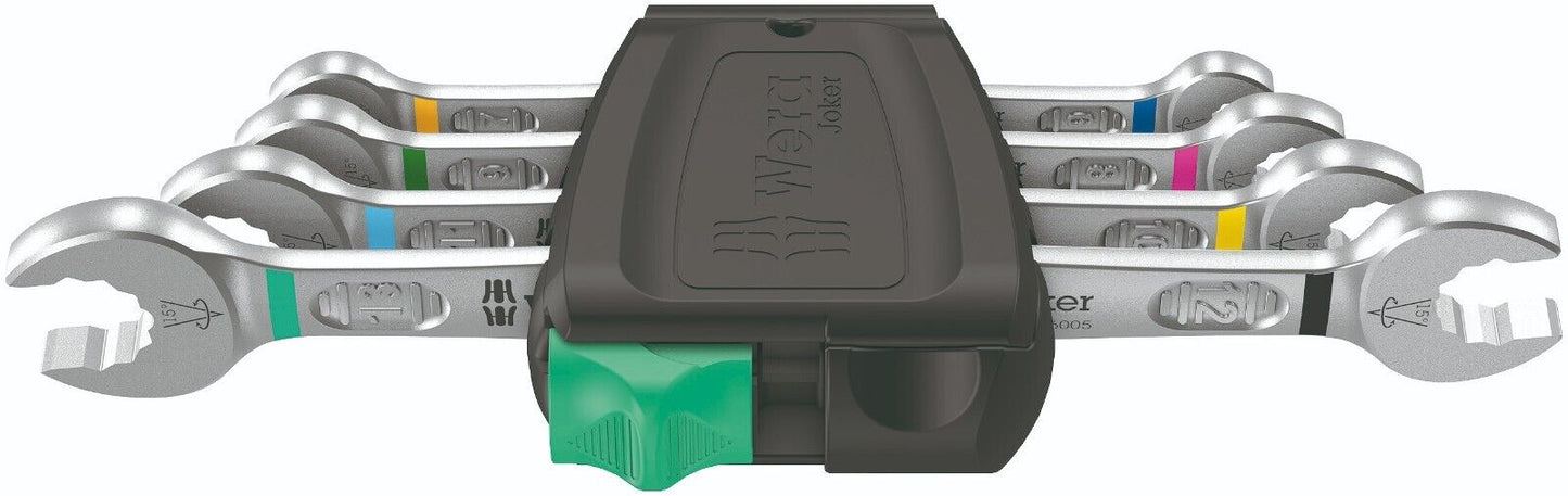 Wera 6005 Joker 4 Set 1 Double Open Ended Wrench Set 4 Pieces Metric 05020314001