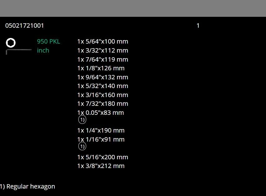 wera 950/13 hex-plus 1 sb l-key set sae 13 piece 05021721001