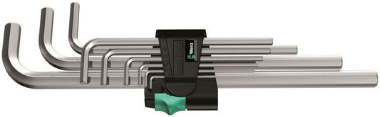 wera 950/9 hex-plus 2 l-key set chrome plated metric 9 pieces 05021909001