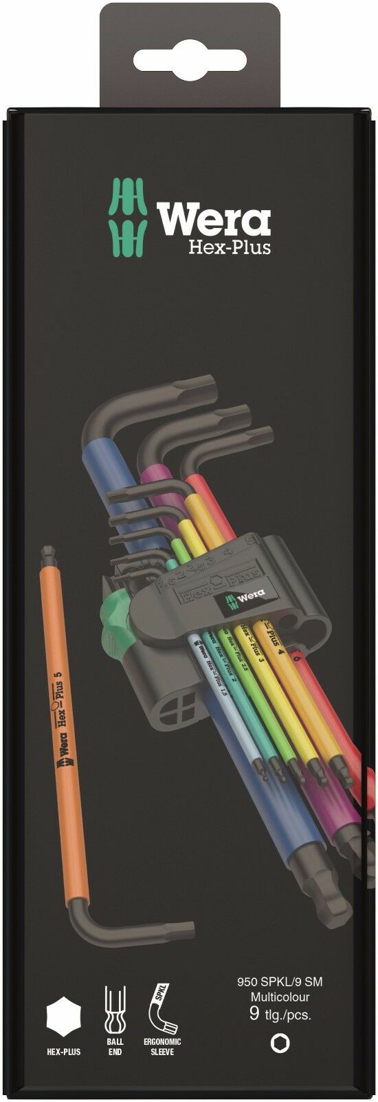wera 950 spkl/9 sm n multicolour l-key set metric 05022089001