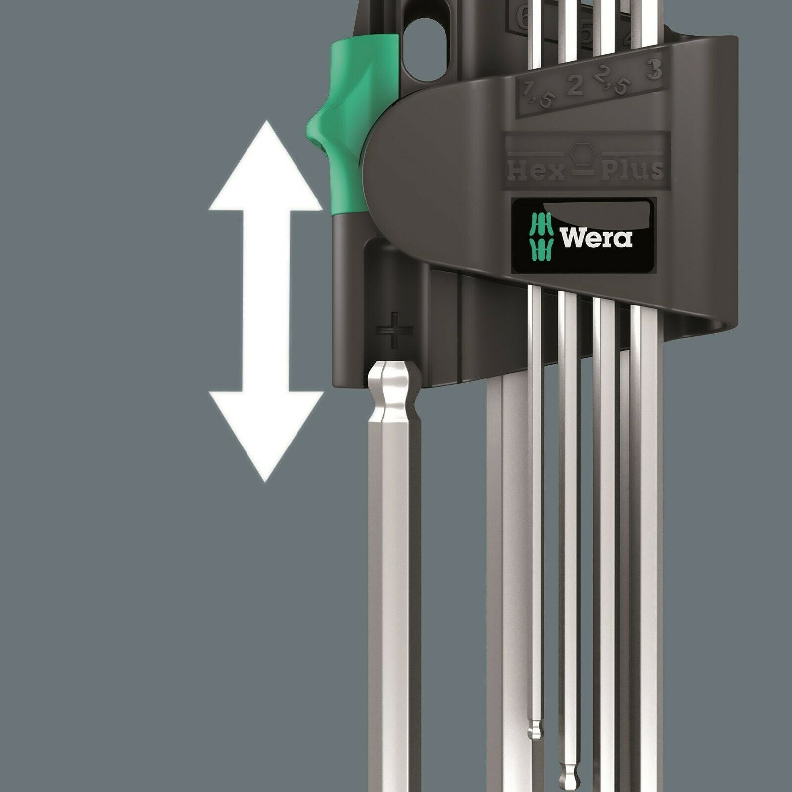 wera 950/7 hex-plus magnet 1 l-key set chrome plated metric 7 pieces 05022101001