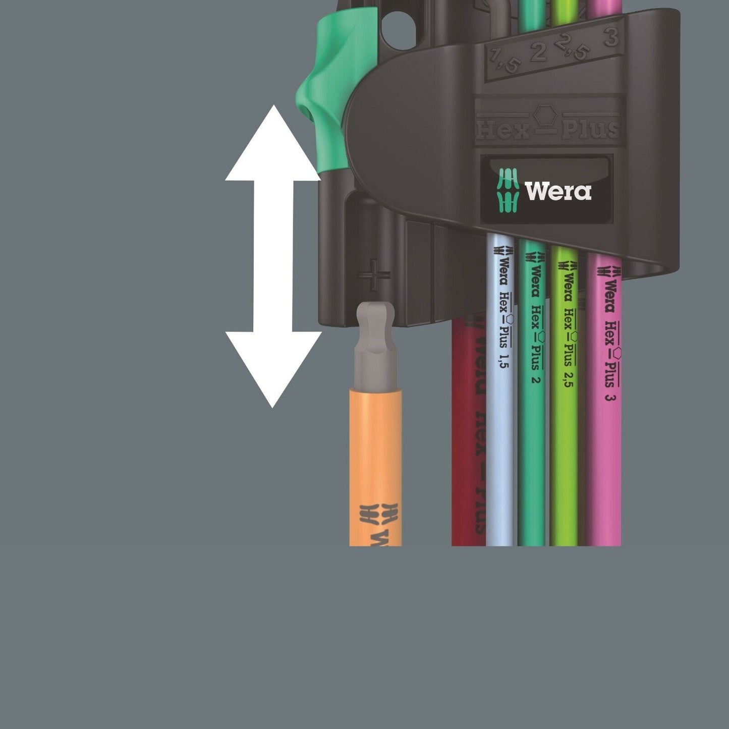 Wera 950/7 Hex-Plus Magnet 1 L-Key Set 7 Piece Metric 05022534001